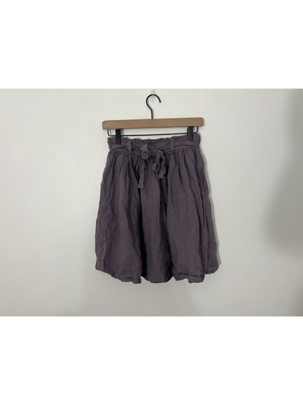Linen Handmade Studio Purple Skirt With Pockets Size Small